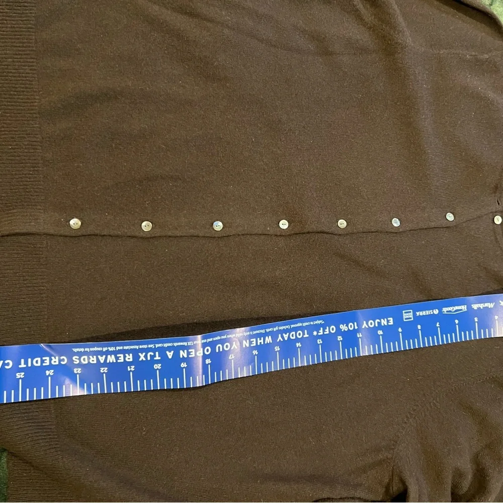 Lord & Taylor Women's Cashmere Cardigan in Deep Brown - Picture 3 of 4